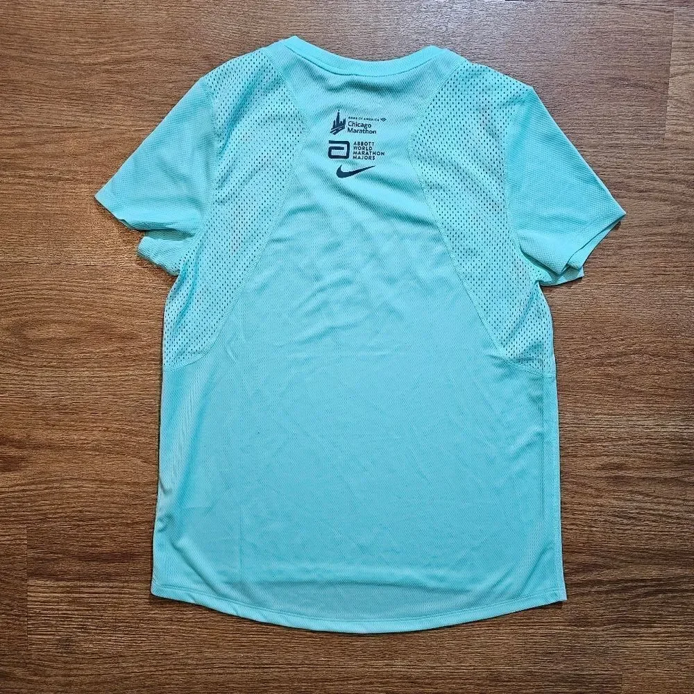 Nike Chicago Marathon 2023 Running T Shirt Mint Green Blue Women's Small S New
